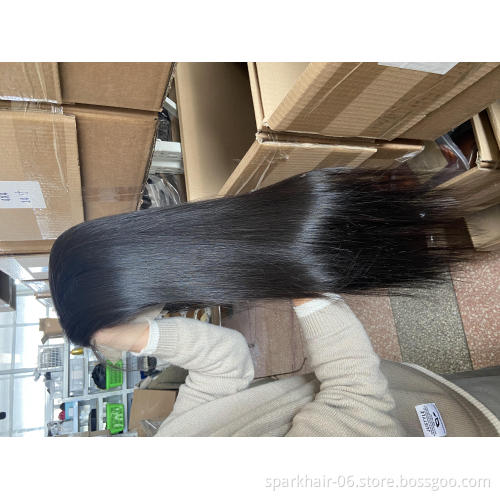 Spark Wholesale  150% 180% Density HD Full Lace Human Hair Wigs For Black Women Brazilian Virgin Hair Transparent Lace Front Wig
